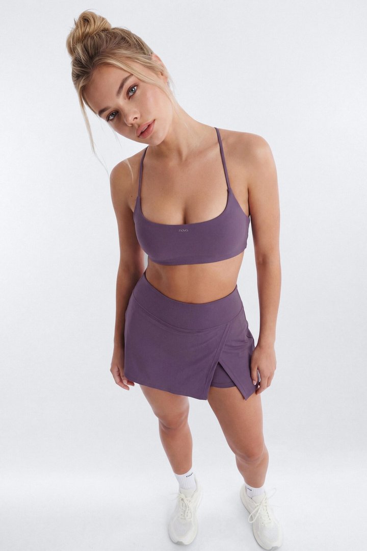 CloudForm™ Front Wrap Sports Mini Skort - Iris