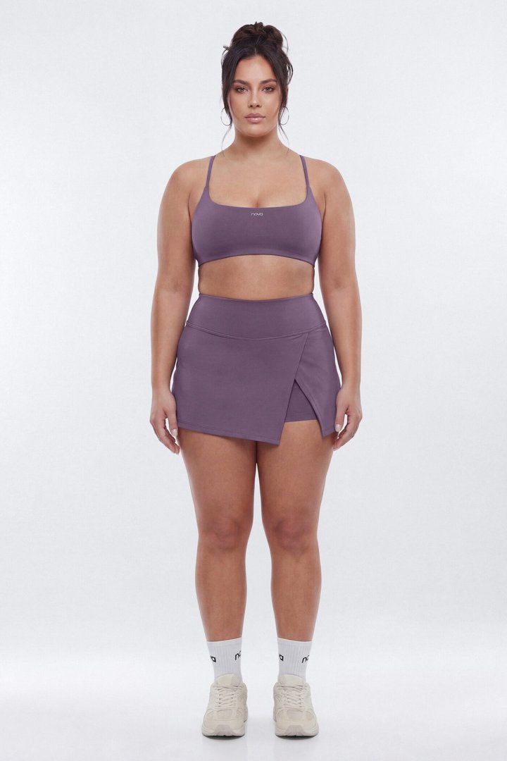 CloudForm™ Front Wrap Sports Mini Skort - Iris