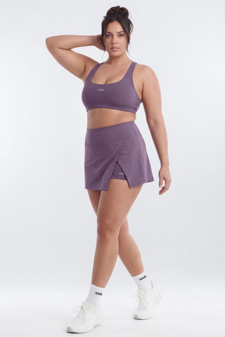 CloudForm™ Front Wrap Sports Mini Skort - Iris