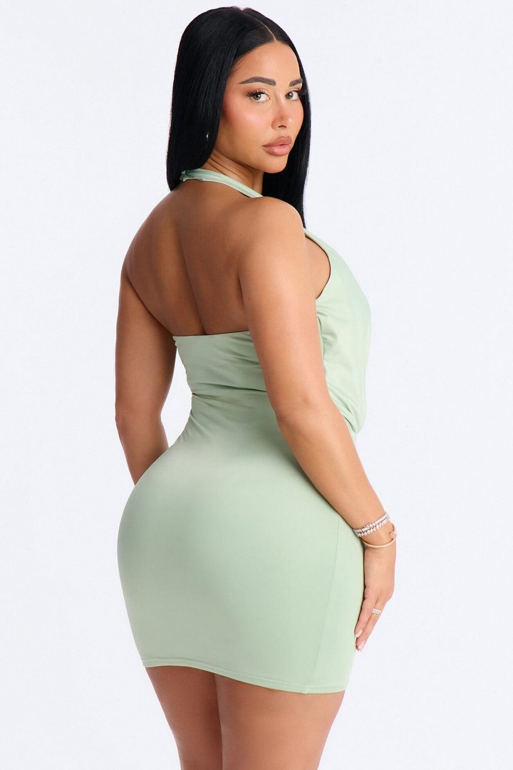 Delilah Ruched Mini Dress - Mint