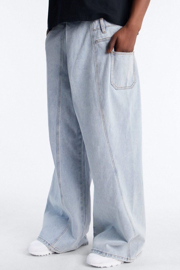 Baggy Crossover Come Again Jean - Light Wash