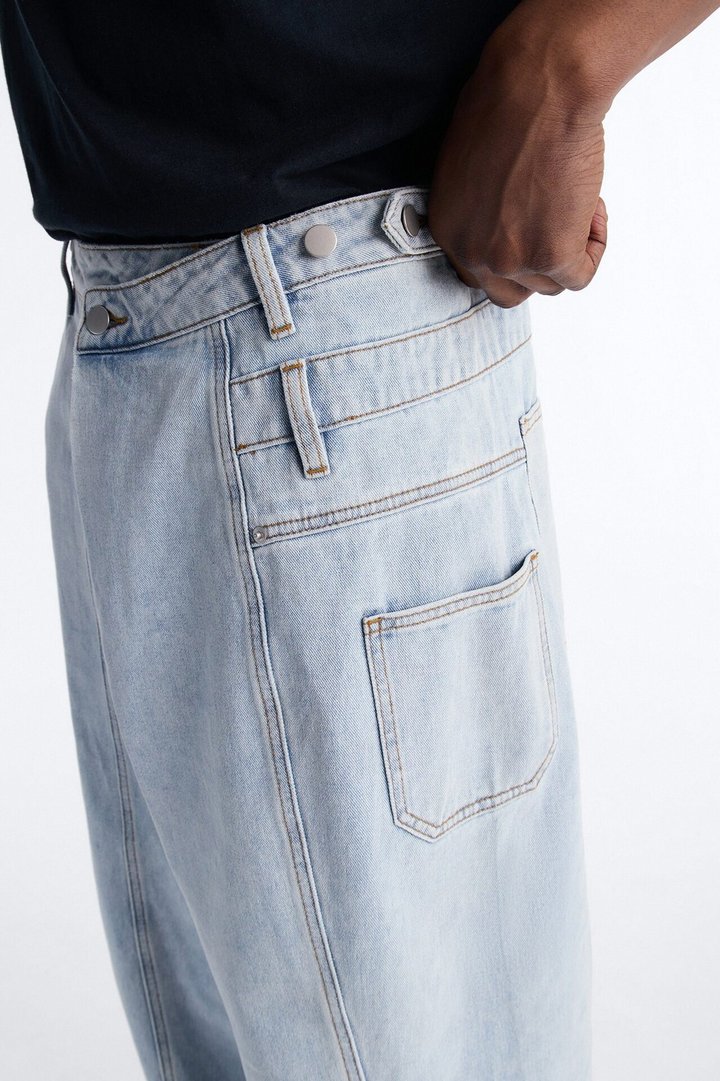 Baggy Crossover Come Again Jean - Light Wash