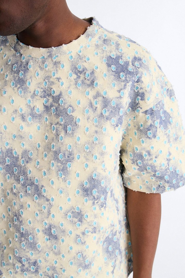 Boxy Desert Chrome Textured Shirt - White