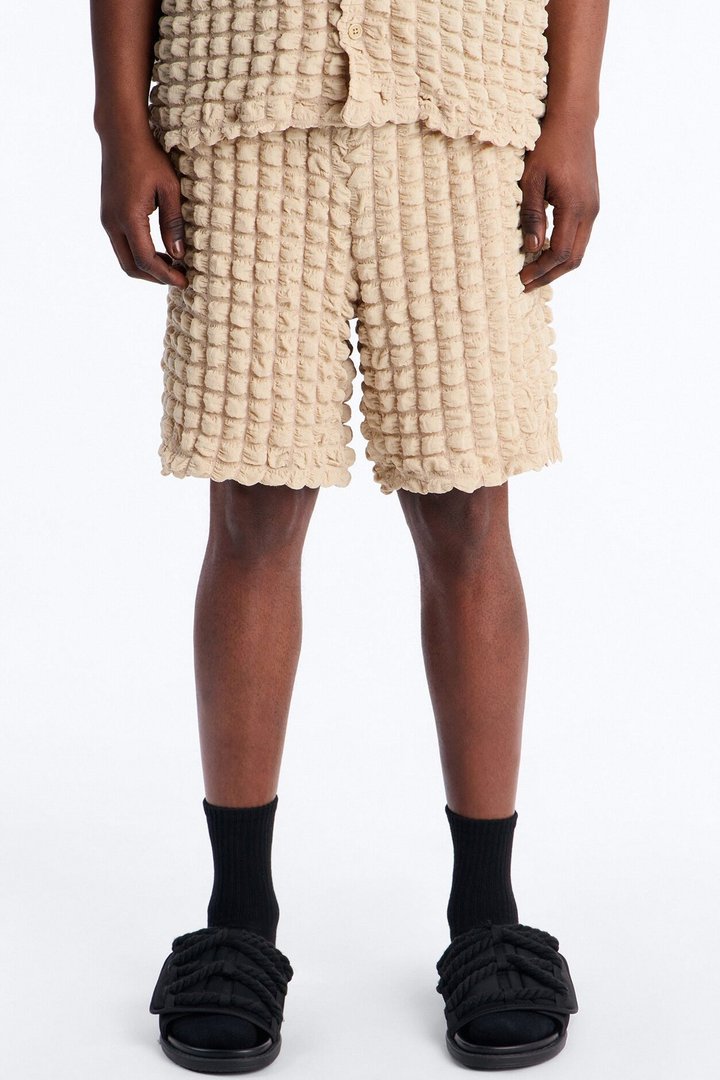 Relaxed Effervesce Textured Short - Tan