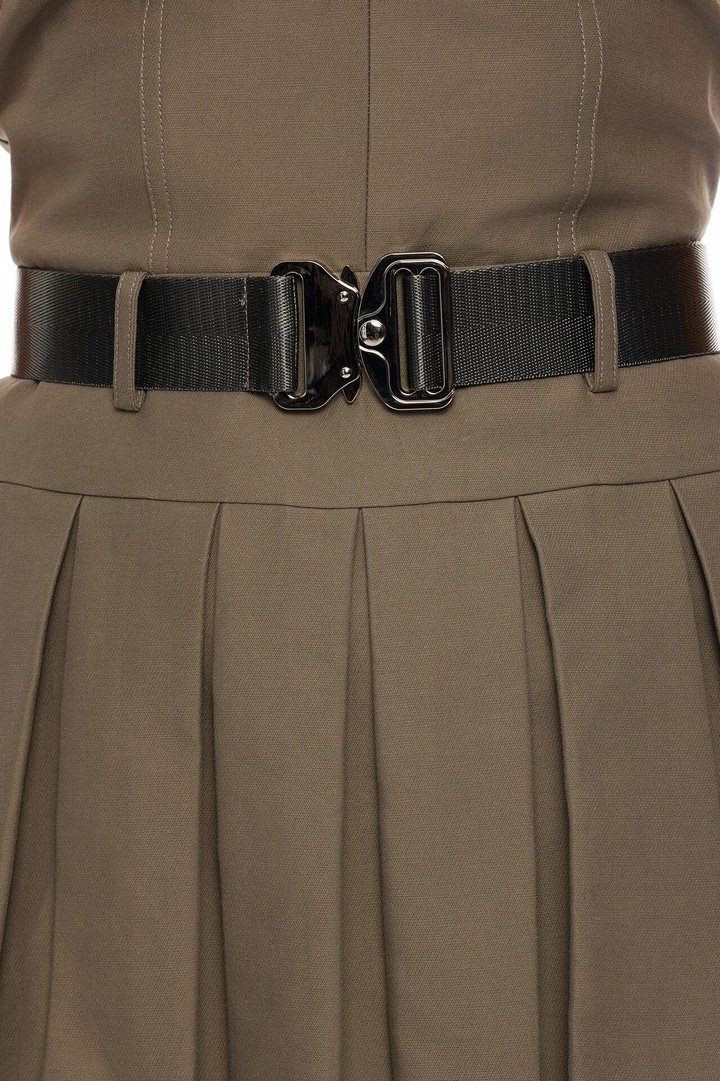 Morgan Belted Cargo Bubble Mini Dress - Olive