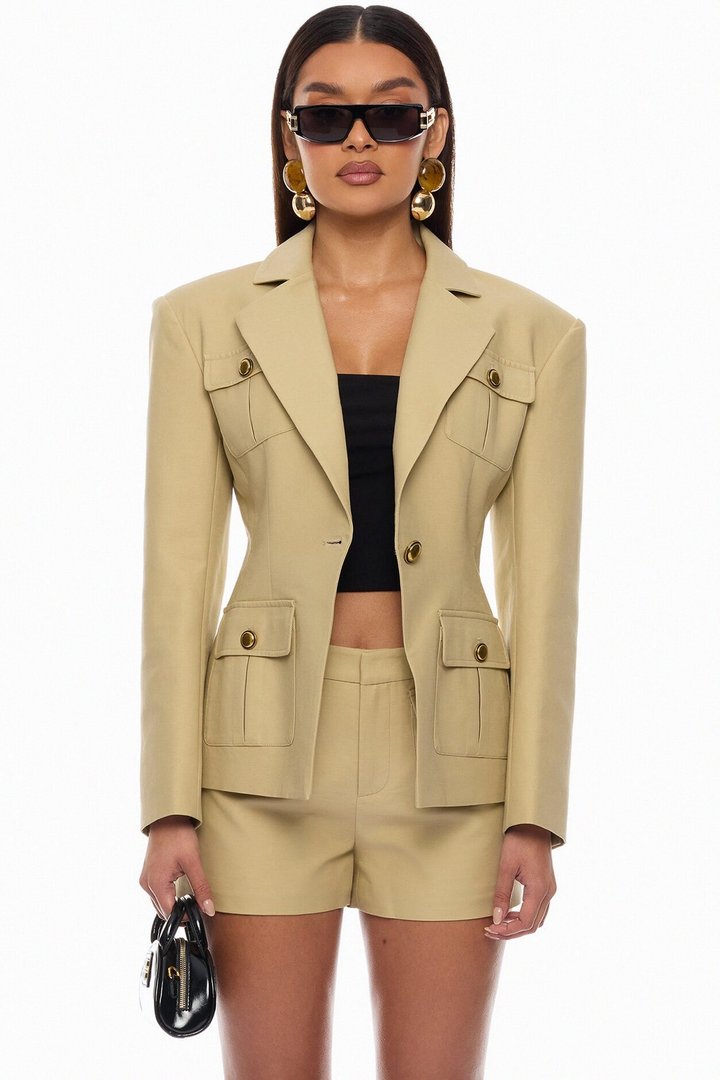 Morgan Cargo Blazer - Taupe