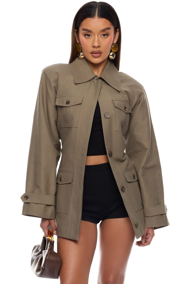 Marcella Belted Jacket - Olive