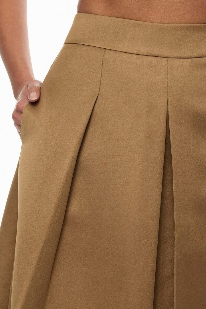 Kamila Pleated Midi Skirt - Olive
