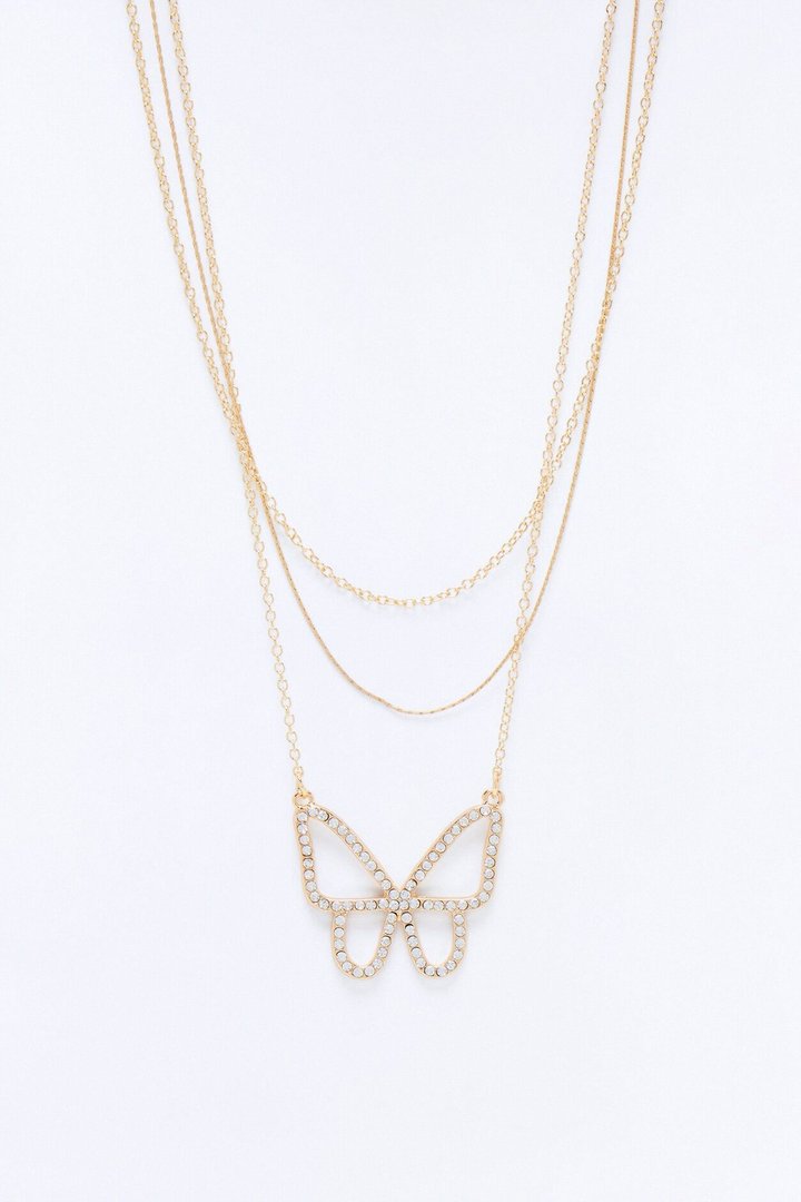 Monarch Butterfly Layered Neckalce - Gold