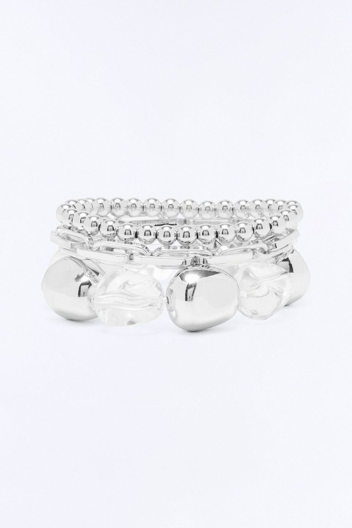 Built Different 3 Piece Bracelet Set - Silver