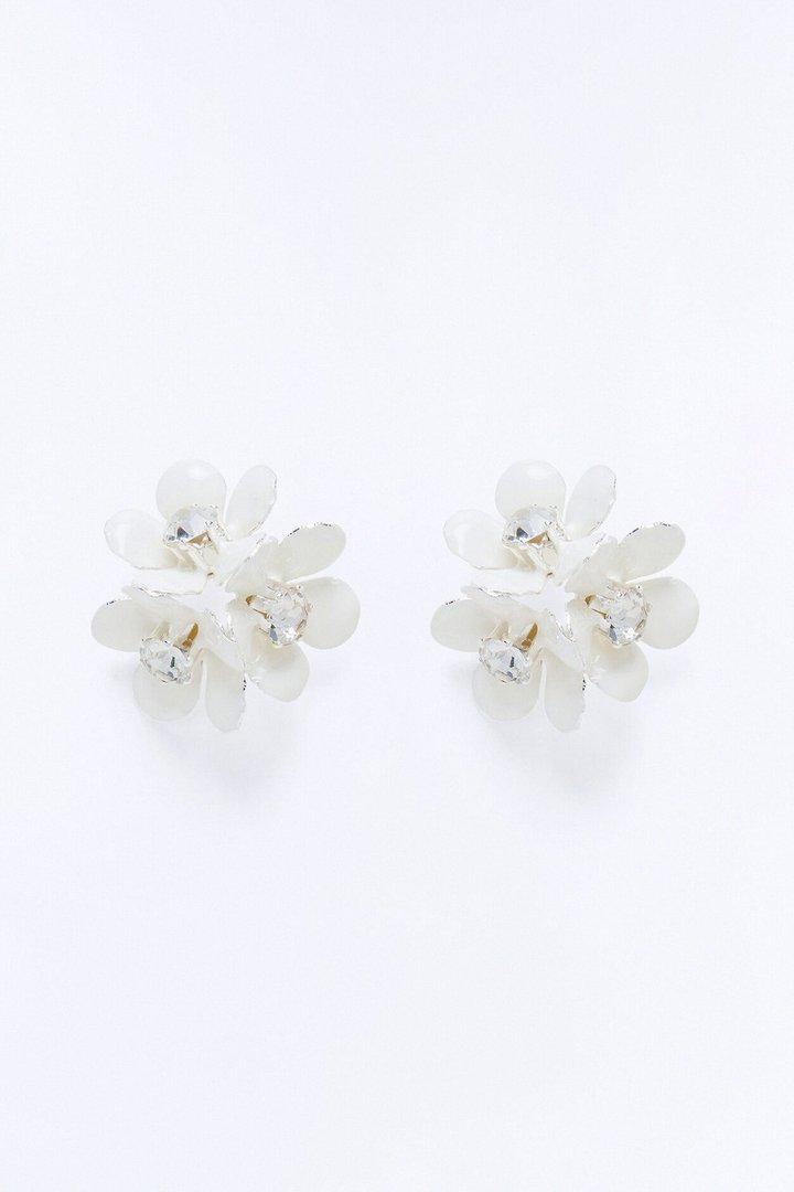 Spring Showers Stud Earrings - White