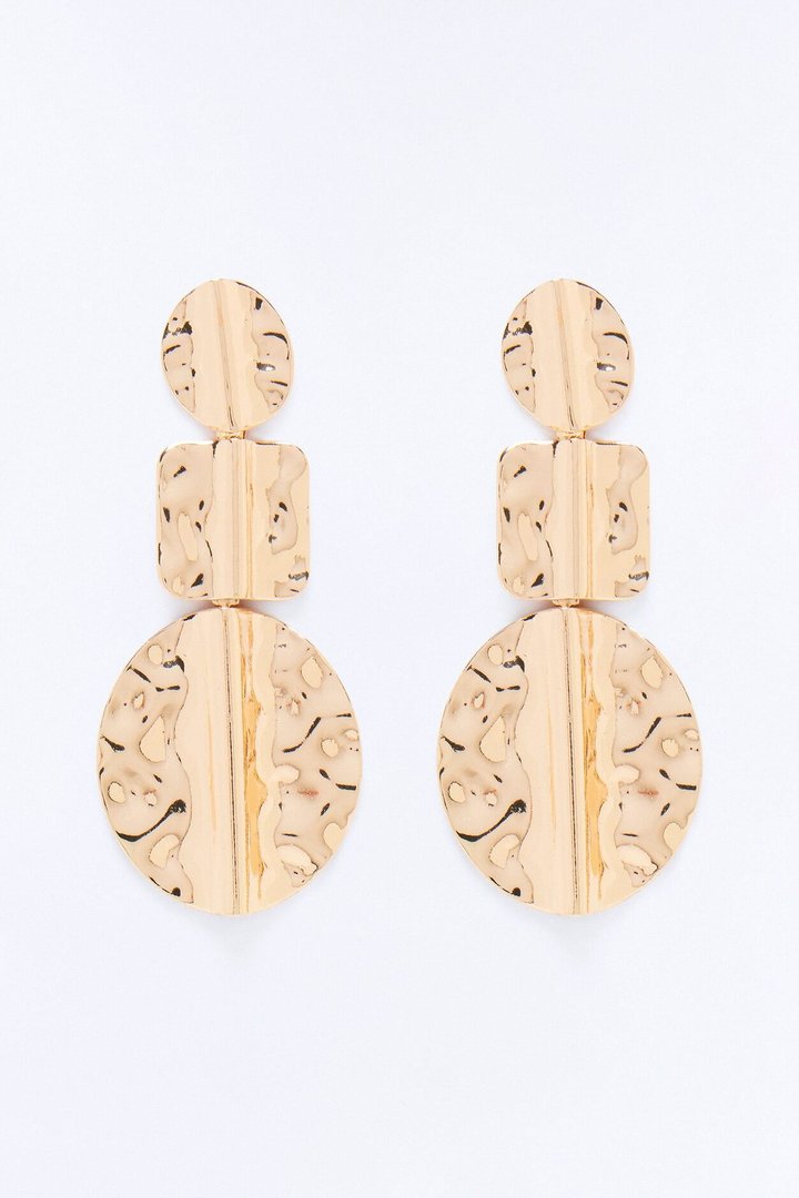 Bali Is Calling Textured Drop Earrings - Gold