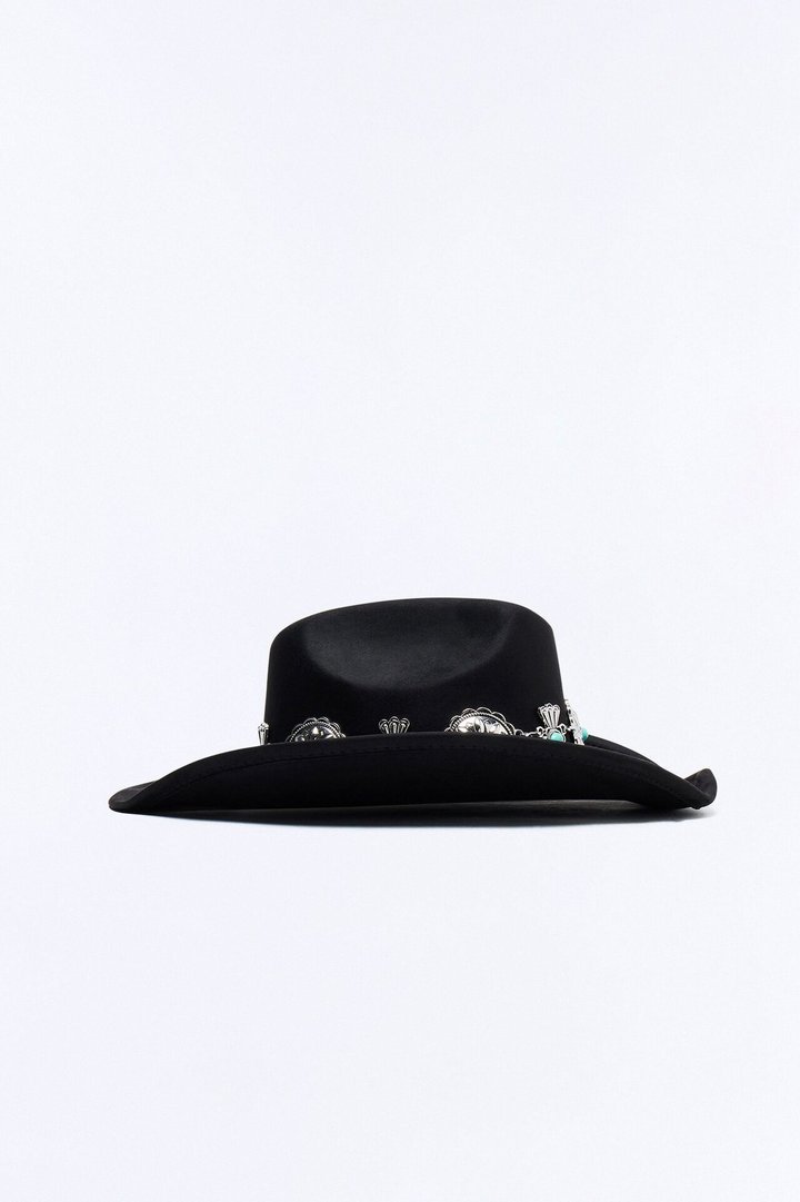 Off To The Rodeo Faux Suede Cowboy Hat - Black