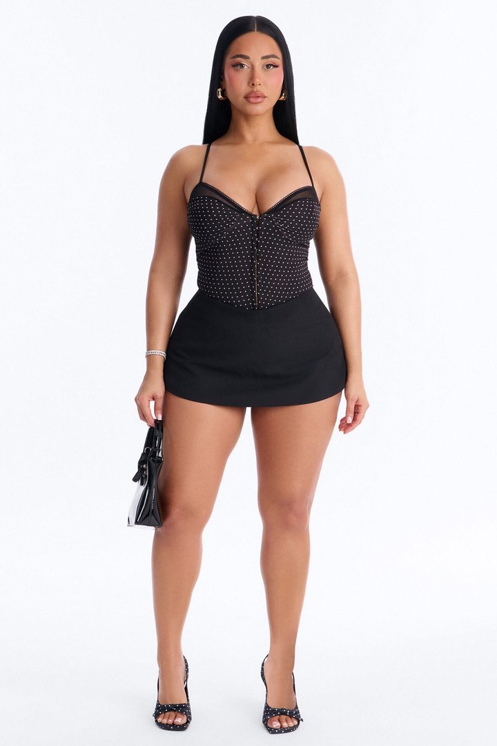 Lexi Linen Micro Mini Skort - Black