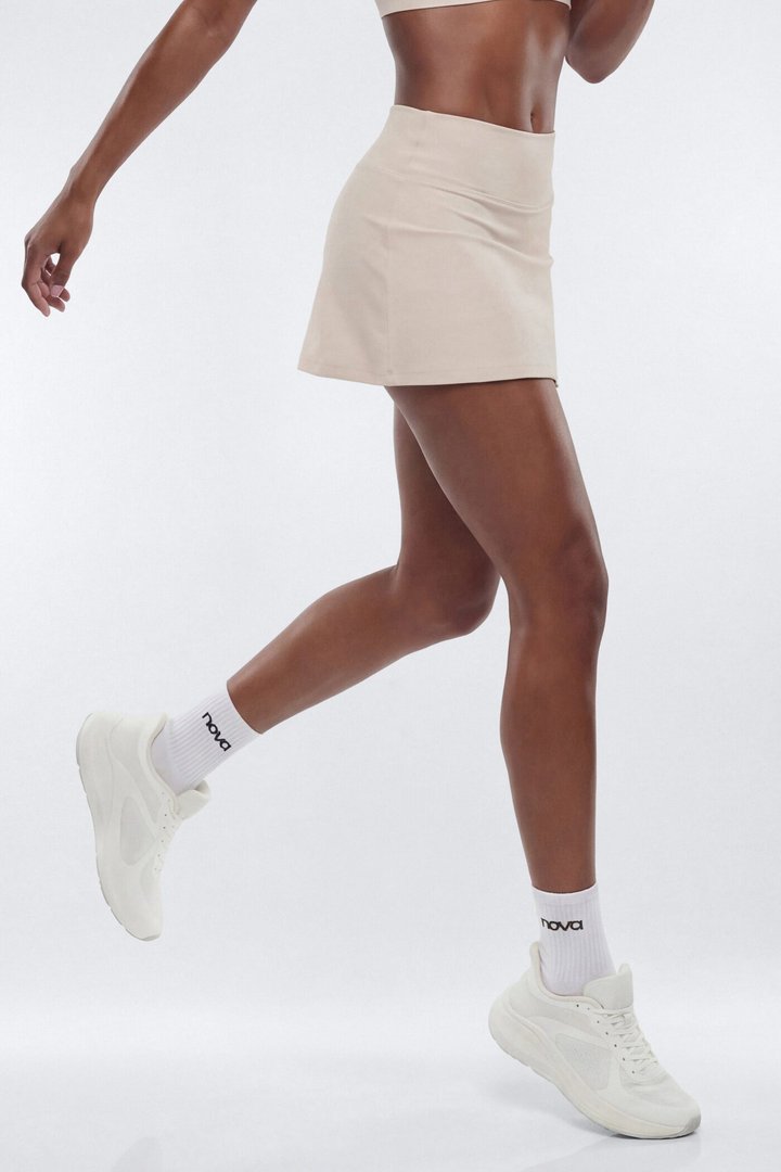 AirSculpt™ Mid Rise Mini Skort - Oat Milk