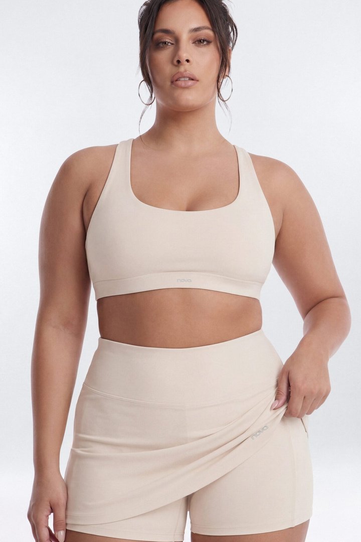 AirSculpt™ Mid Rise Mini Skort - Oat Milk