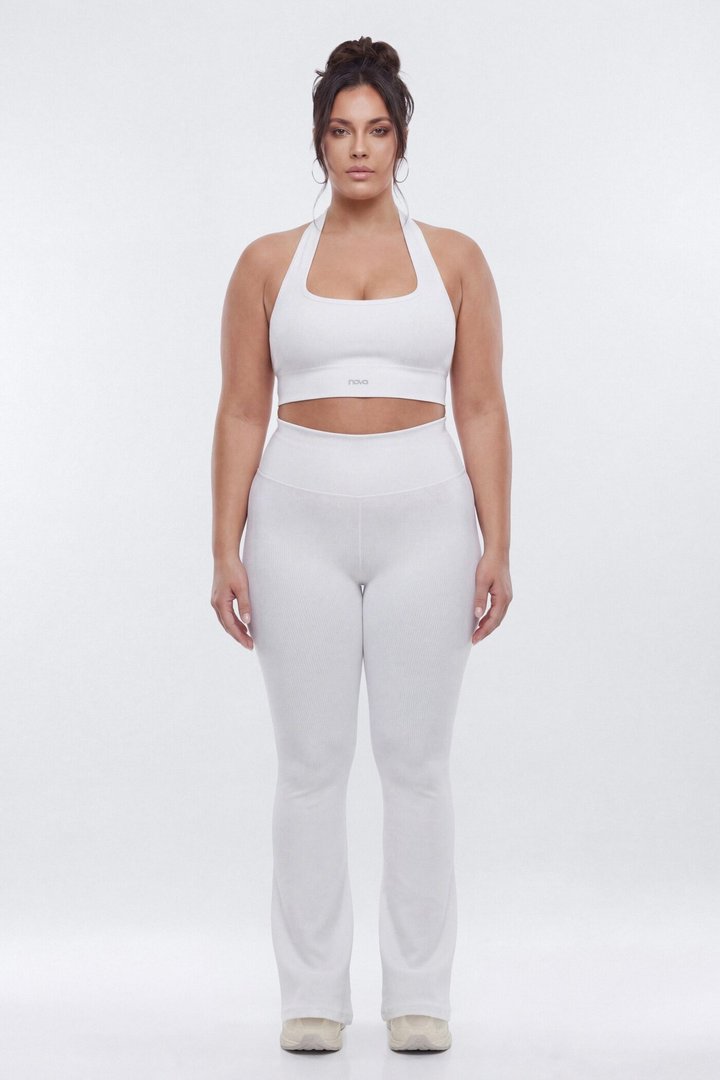 SeamlessLift™ Halter Sports Bra - Bright White