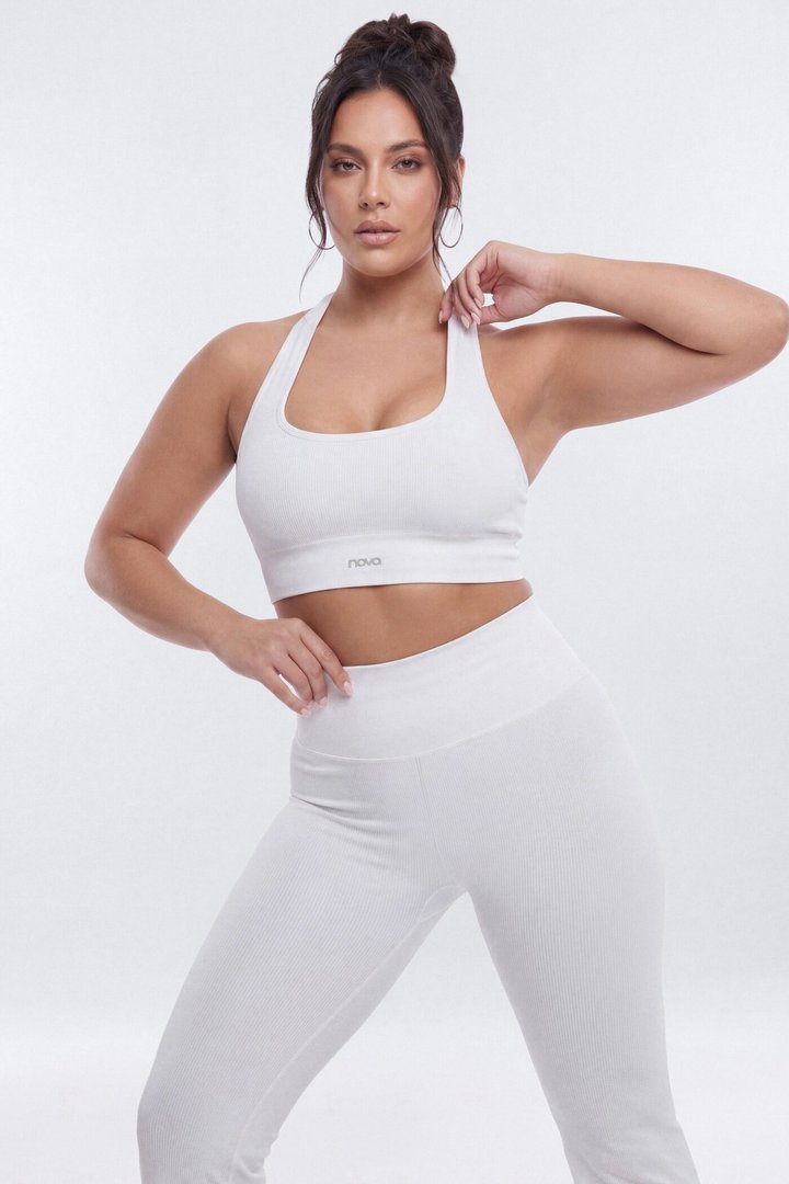 SeamlessLift™ Halter Sports Bra - Bright White