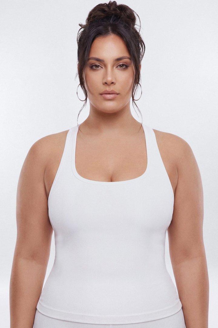 SeamlessLift™ Scoop Neck Racerback Active Tank - Bright White