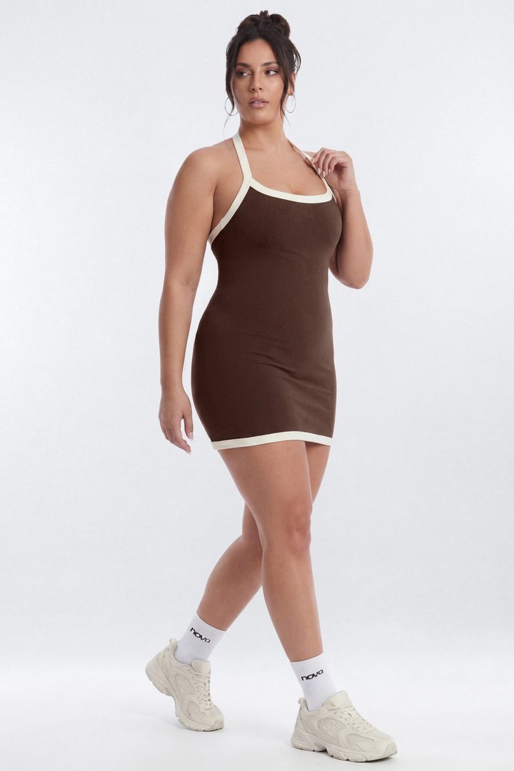 CloudForm™ Halter 2-in-1 Sports Dress - Brown