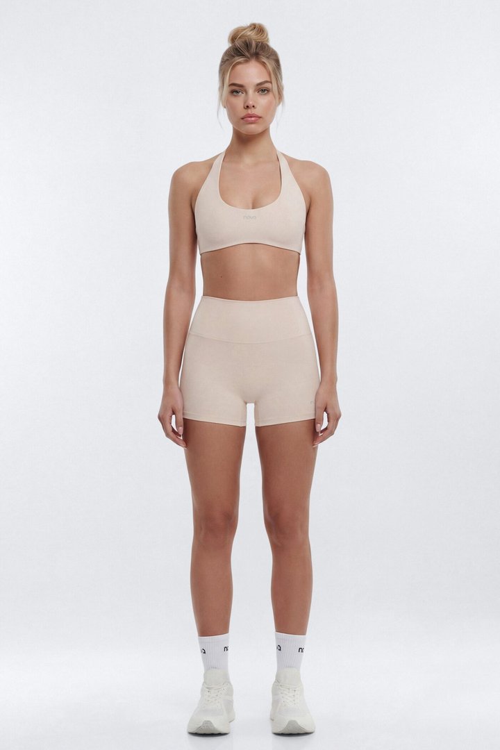 AirSculpt™ 3″ Mid Rise Biker Short - Oat Milk