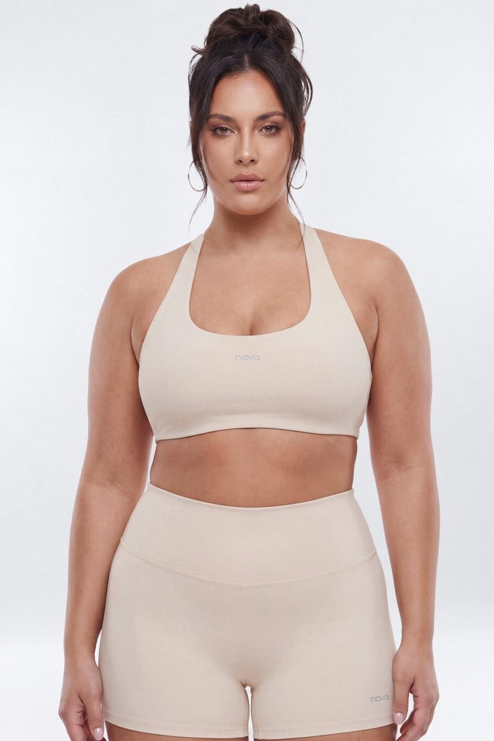 AirSculpt™ 3″ Mid Rise Biker Short - Oat Milk