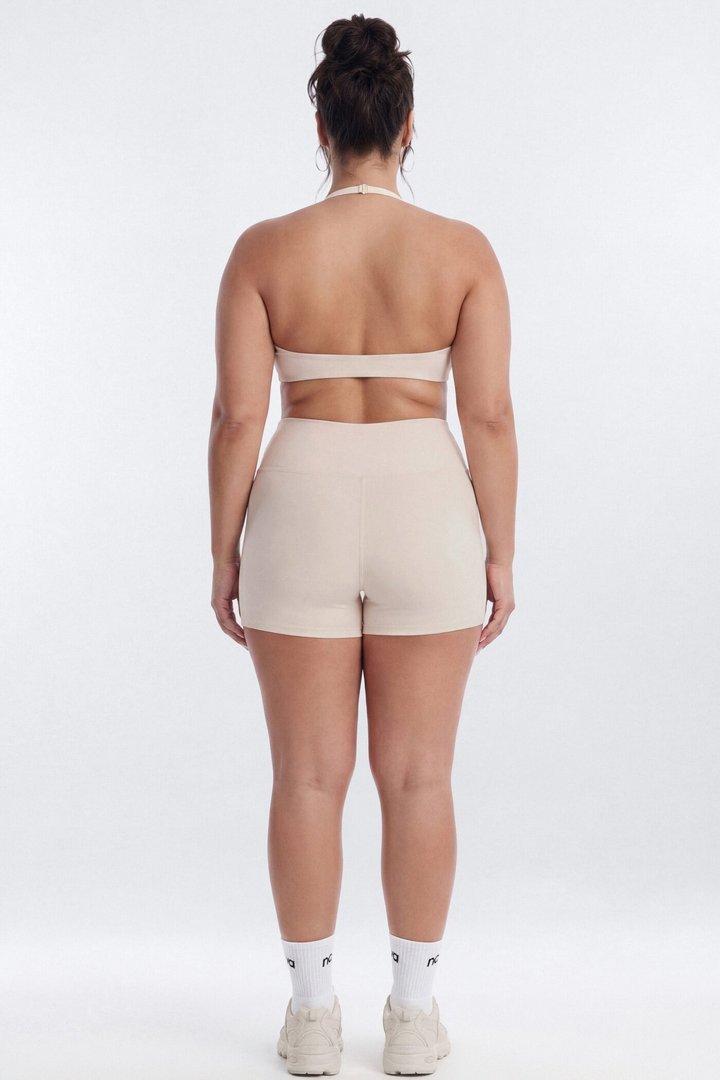 AirSculpt™ 3″ Mid Rise Biker Short - Oat Milk