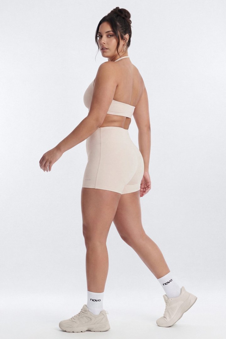AirSculpt™ 3″ Mid Rise Biker Short - Oat Milk