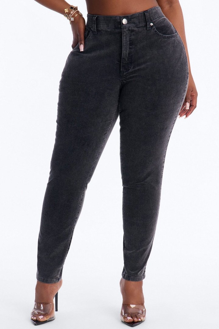 ESME CORDUROY WASHED LOW RISE PANTS - Indigo