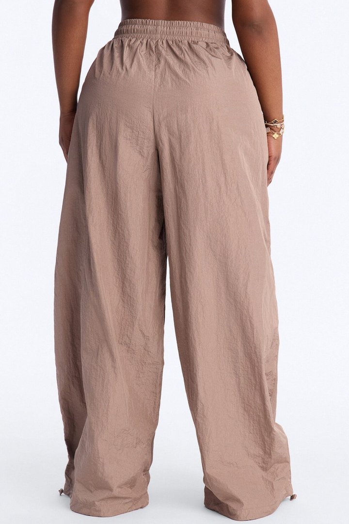 On The Move Oversized Windbreaker Jogger Pant - Caffe