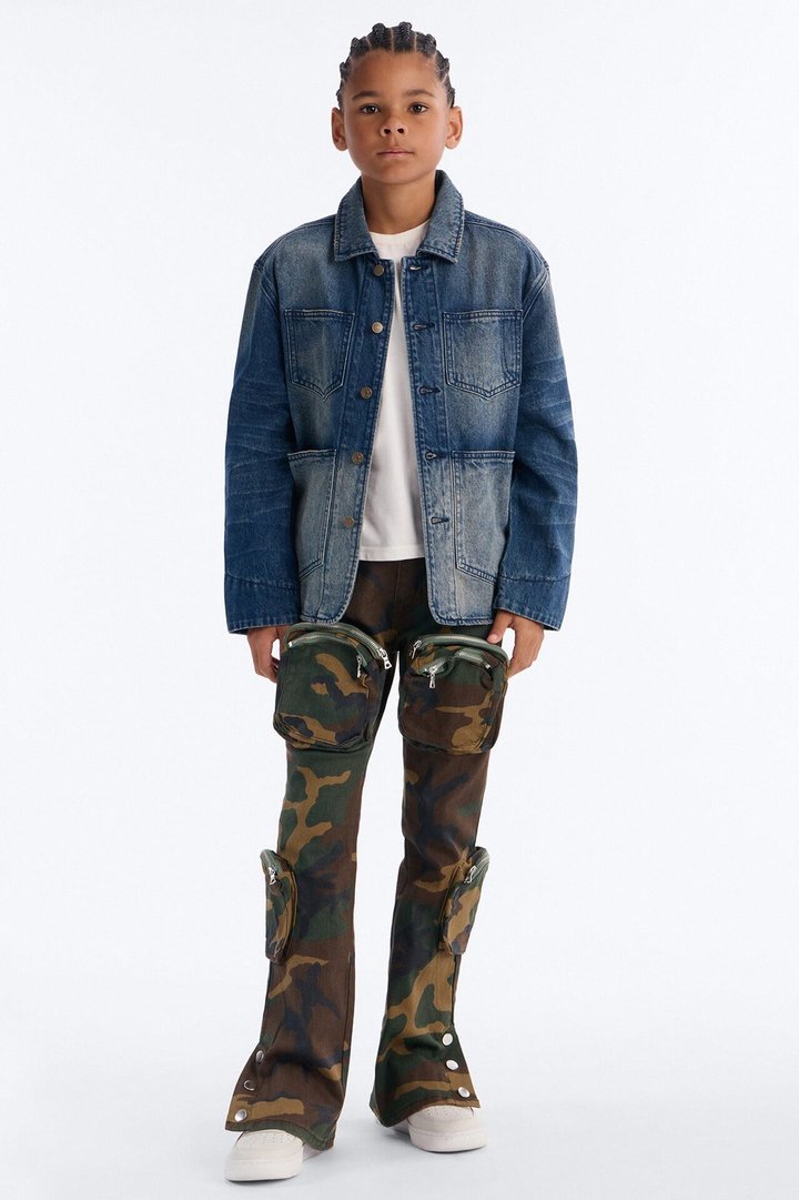 Mini Utility Street Ops Denim Jacket - Dark Wash