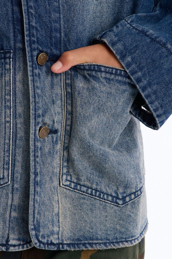 Mini Utility Street Ops Denim Jacket - Dark Wash