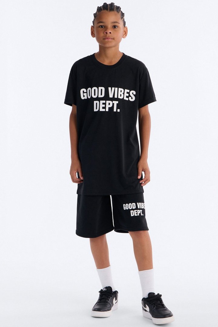 Mini Good Vibes Dept. Short Set - Black