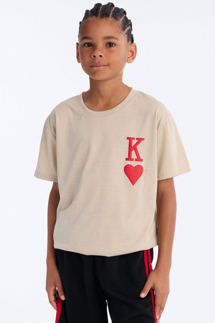 Mini King Of Hearts Short Set - Natural/Combo
