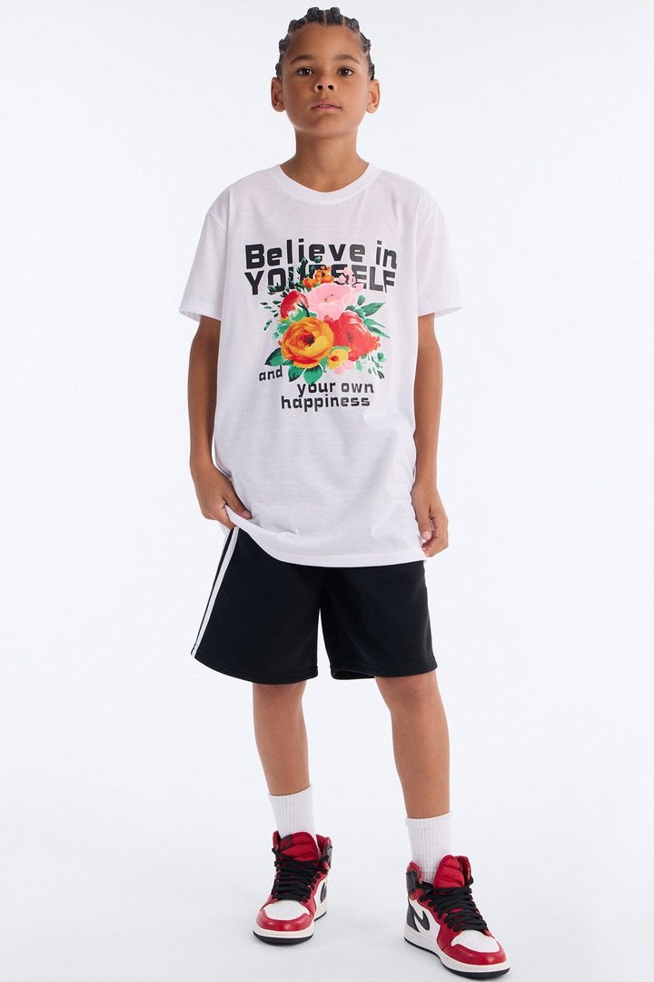 Mini Gotta Believe In Yourself Short Set - White/Black