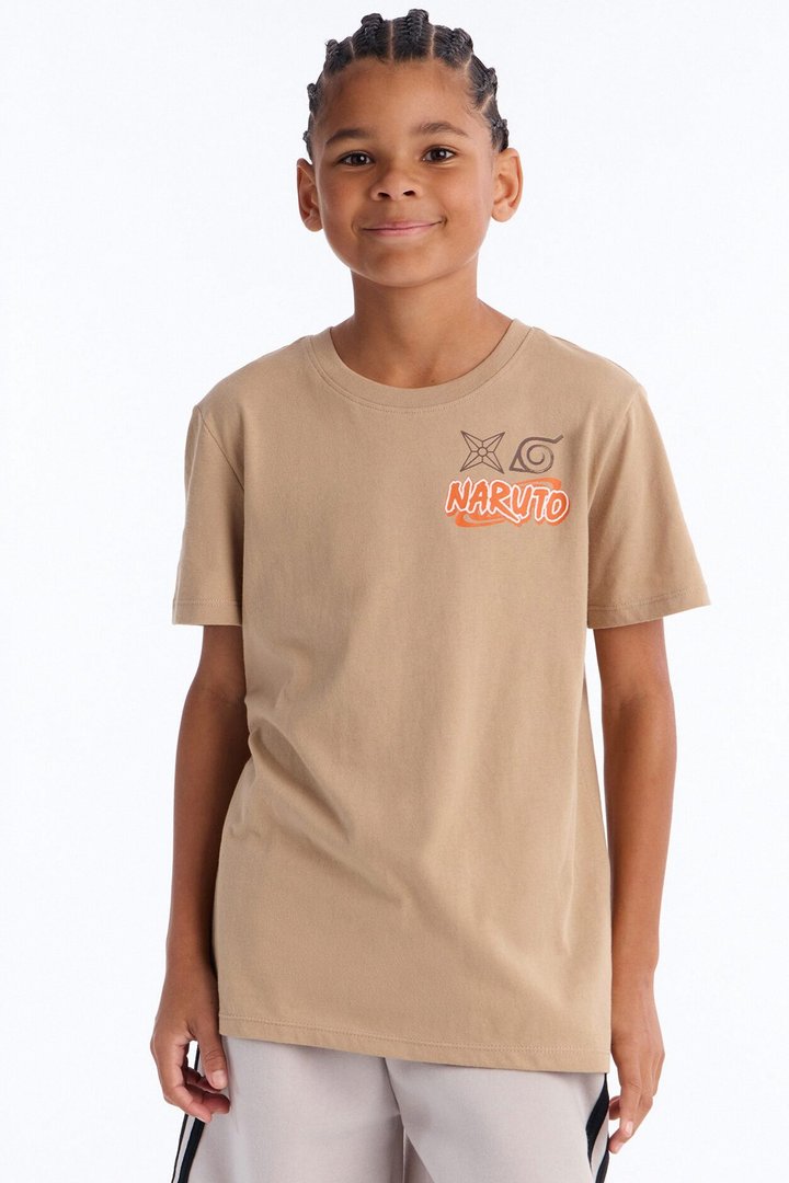 Mini Naruto Short Sleeve Front/Back Tee - Mocha