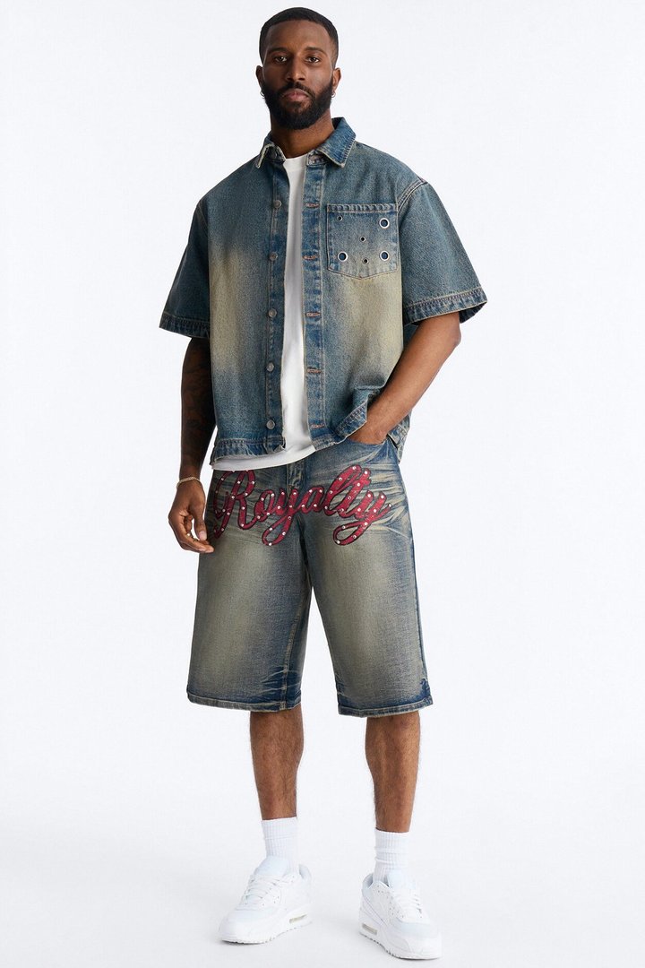 Baggy Vintage Royalty Denim Short - Vintage Wash