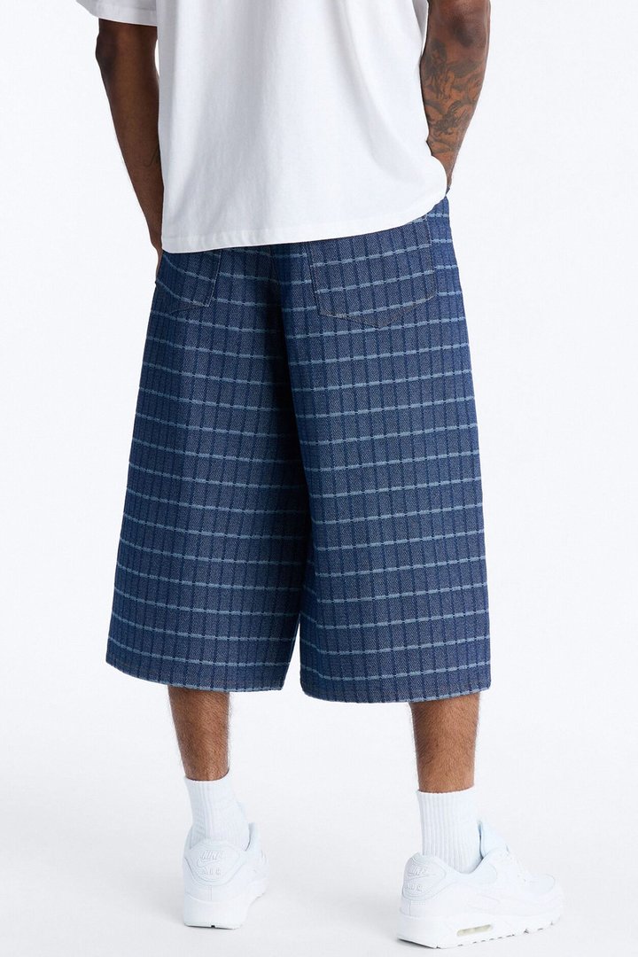 Super Baggy Gridlock Denim Short - Dark Wash
