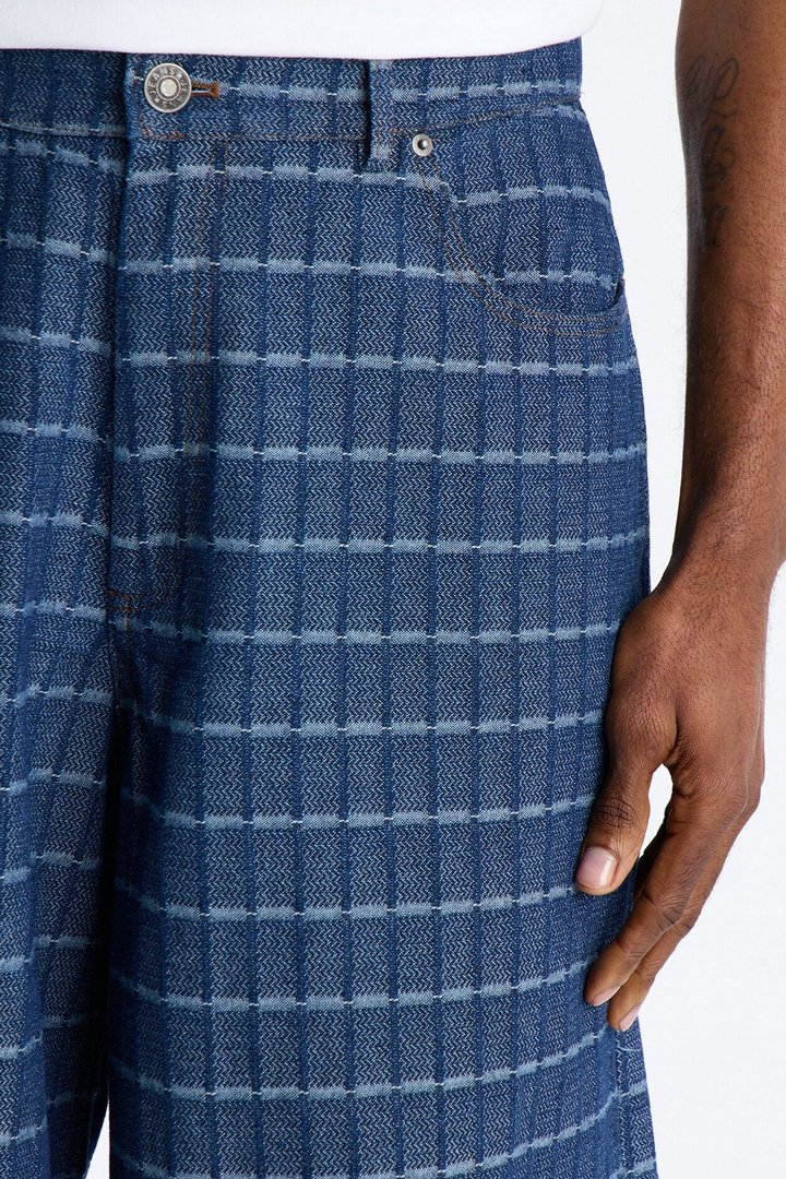 Super Baggy Gridlock Denim Short - Dark Wash
