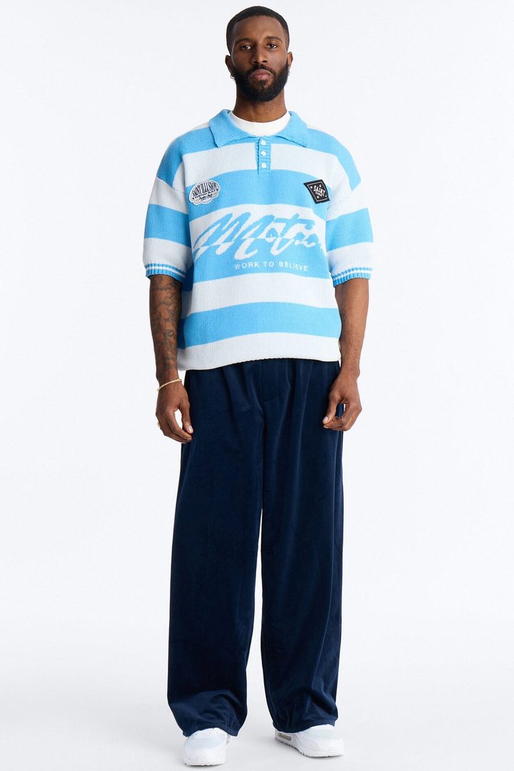 Motion Lines Short Sleeve Polo - Blue