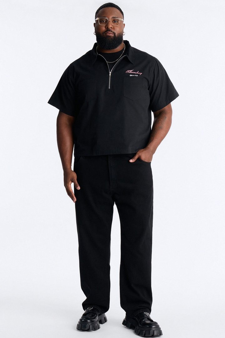 Galleries Half Zip Tee Shirt - Black