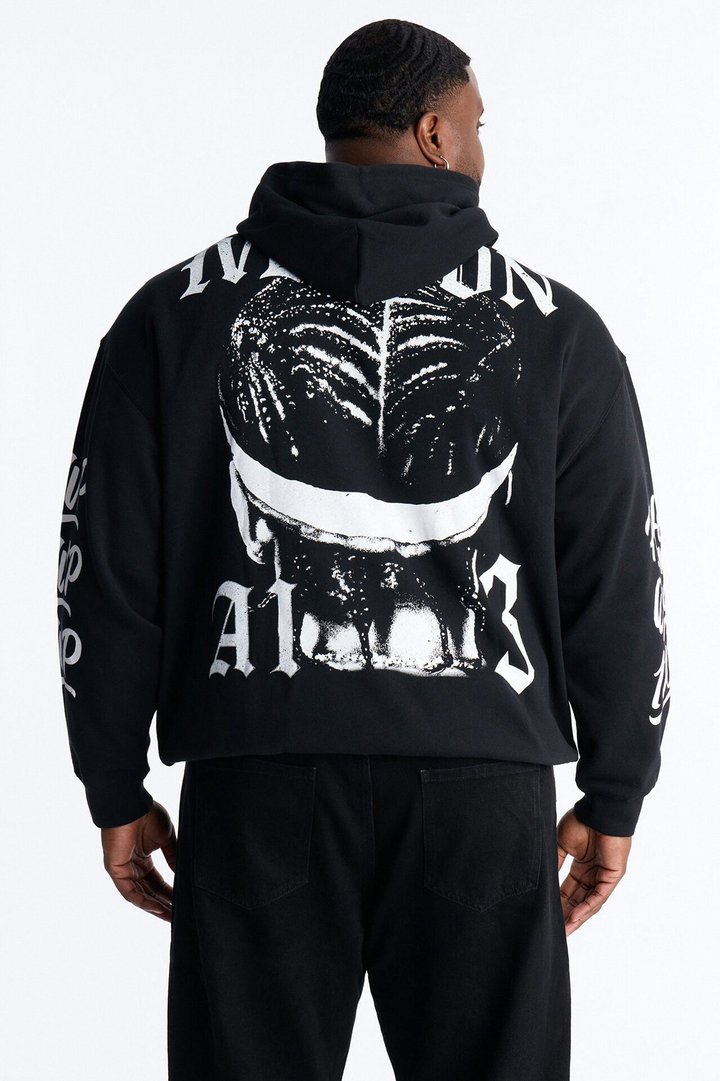 Allen Iverson MVP Embroidery Patch Oversized Hoodie - Black