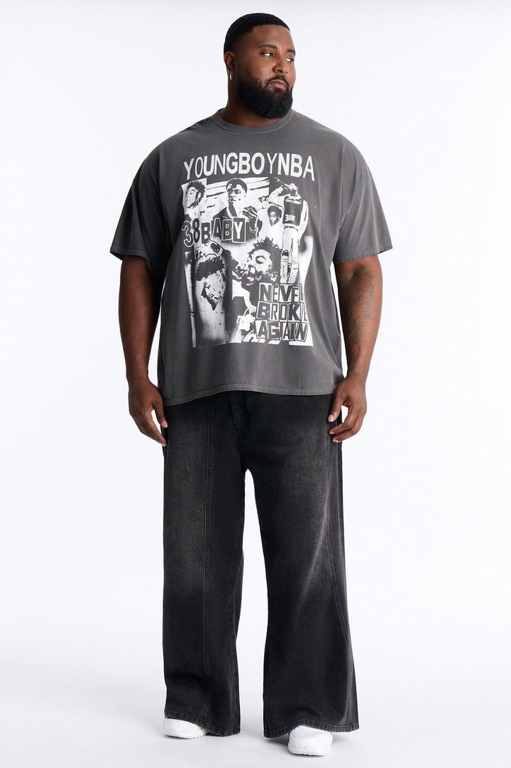 Youngboy NBA Vintage Short Sleeve Tee - Charcoal