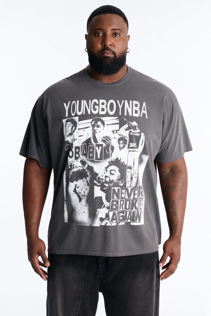 Youngboy NBA Vintage Short Sleeve Tee - Charcoal