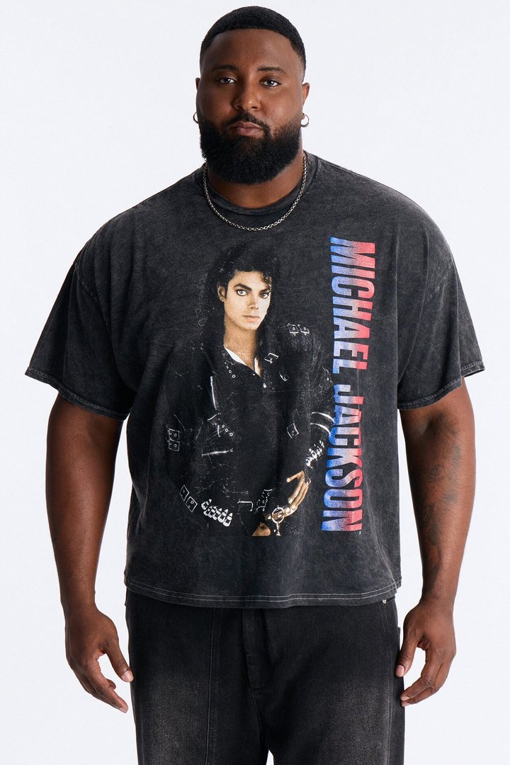 Michael Jackson Bad Tour Short Sleeve Tee - Black Wash
