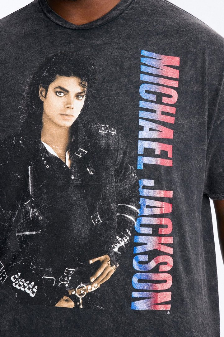 Michael Jackson Bad Tour Short Sleeve Tee - Black Wash