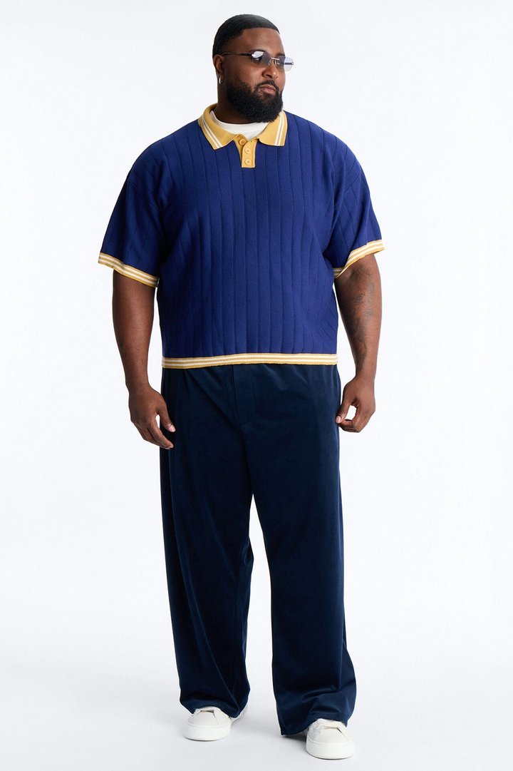 Singleton Short Sleeve Knit Polo - Navy