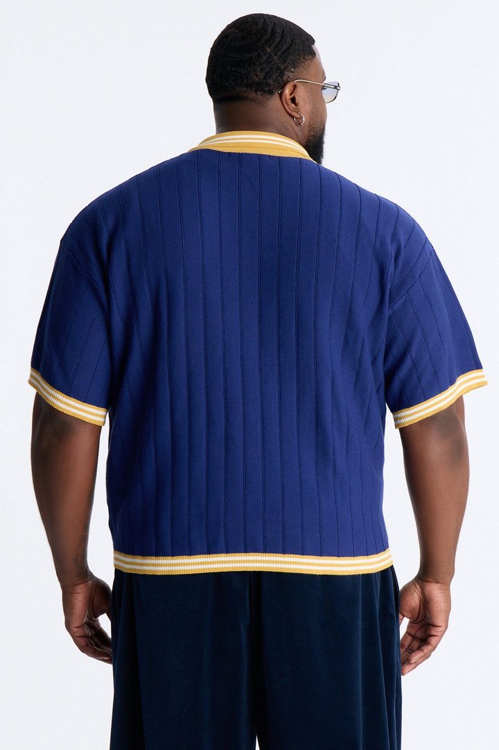 Singleton Short Sleeve Knit Polo - Navy