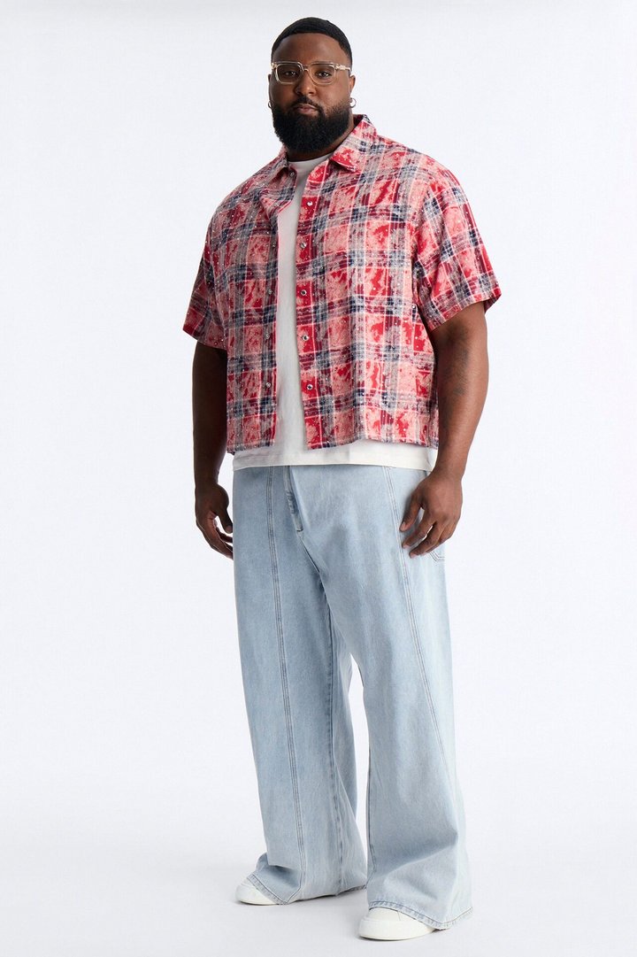 Baggy Crossover Come Again Jean - Light Wash