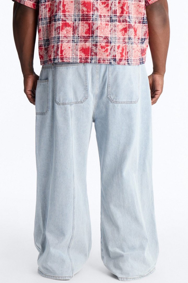 Baggy Crossover Come Again Jean - Light Wash